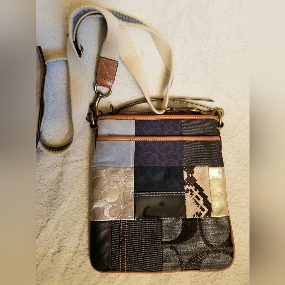 Coach Multicolor Blue Patchwork Style Crossbody B… - image 2